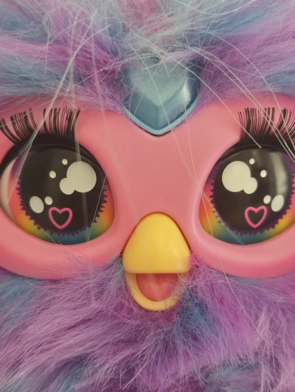 2023 Furby Purple Plush Tie Dye Interactive Voice Activated Glowing Ears *WORKS*